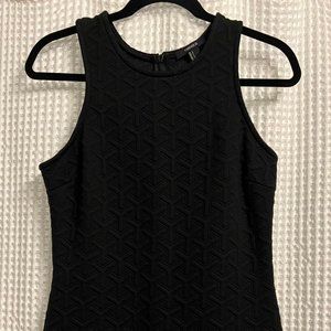 Black Mini-Dress with Fabric Design Detail - Large - BRAND NEW!